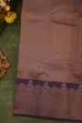 Kancheepuram Silk Dark Violet Saree With Self Turning Border