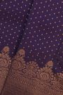Kancheepuram Silk Dark Violet Saree With Self Turning Border