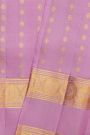 Kancheepuram Silk Baby Pink Saree With Floral Paisley Gap Border