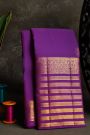 Kancheepuram Silk Purple Saree With Florals And Buttis Body