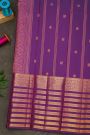 Kancheepuram Silk Purple Saree With Florals And Buttis Body