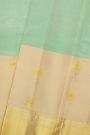 Kancheepuram Silk Sea Green Saree With Floral And Peacock Border