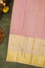 Kancheepuram Silk Baby Pink Saree With Floral And Peacock Border