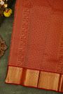 Kancheepuram Silk Mustard Yellow Saree With Zari Checks Diamonds And Peacock Border