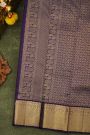 Kancheepuram Silk Parrot Green Saree With Zari Checks And Gandaberunda Buttis Body