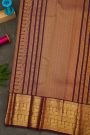 Kancheepuram Silk Dark Wine Saree With Paisley And Peacocks Border
