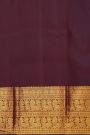 Kancheepuram Silk Dark Wine Saree With Paisley And Peacocks Border