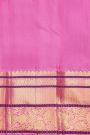 Kancheepuram Silk Purple Saree With Zari Checks And Peacocks Body