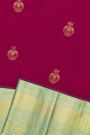 Kancheepuram Silk Rani Pink Saree With Gandaberunda Buttis Body