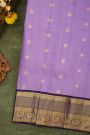 Kancheepuram Silk Lavender Saree With Floral And Peacock Buttis Body