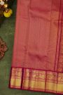 Kancheepuram Silk Pista Green Saree With Florals And Gandaberunda Buttis Body