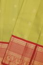 Kancheepuram Silk Lime Green Saree With Peacocks And Florals Buttis Body