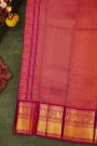 Kancheepuram Silk Bottle Green Saree With Florals And Gandaberunda Buttis Body