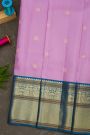 Kancheepuram Silk Lavender Saree With Florals And Peacock Buttis Body