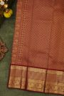 Kancheepuram Silk Sea Green Saree With Zari Lines And Peacocks Border