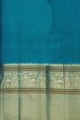 Kancheepuram Silk Sky Blue Saree With Florals And Peacock Buttis Body