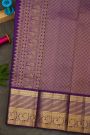 Kancheepuram Silk Pink Saree With Zari Lines And Peacocks Border