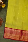 Kancheepuram Silk Lime Green Saree With Kuttu Border