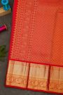 Kancheepuram Silk Off White Saree With Florals And Peacock Buttis Body