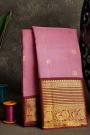 Kancheepuram Silk Onion Pink Saree With Kuttu Border