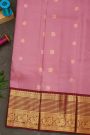 Kancheepuram Silk Onion Pink Saree With Kuttu Border