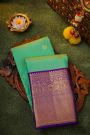 Kancheepuram Silk Mint Green Saree With Kuttu Border