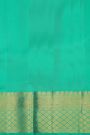 Kancheepuram Silk Sea Green Saree With Florals And Leaves Jaal Border