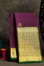 Kancheepuram Silk Purple Saree With Self Traditional Border