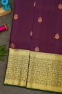 Kancheepuram Silk Purple Saree With Self Traditional Border