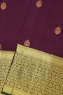Kancheepuram Silk Purple Saree With Self Traditional Border