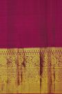 Kancheepuram Silk Bottle Green Saree With Florals And Leaves Jaal Border