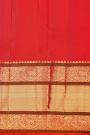 Kancheepuram Silk Pinkish Red Saree With Florals And Elephants Body And Self Border