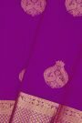 Kancheepuram Silk Lavender Saree With Florals And Peacocks Body And Self Long Border