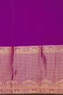 Kancheepuram Silk Lavender Saree With Florals And Peacocks Body And Self Long Border