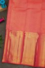 Kancheepuram Silk Pink Saree With Zari Lines And Peacocks Border