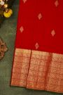 Kancheepuram Silk Red Saree With Traditional Border