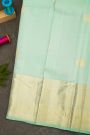 Kancheepuram Silk Mint Green Saree With Self Border