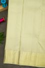 Kancheepuram Silk Off White Saree With Zari Buttis And Peacocks Border