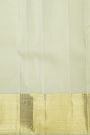 Kancheepuram Silk Off White Saree With Zari Buttis And Peacocks Border