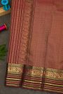 Kancheepuram Silk Black Saree With Florals And Buttis In Checks Body