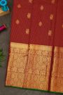 Kancheepuram Silk Maroon Saree With Florals And Elephants Traditional Long Border