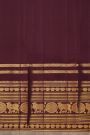 Kancheepuram Silk Dark Wine Saree With Florals And Pichwai Cows Border