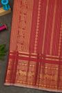 Kancheepuram Silk Red Saree With Florals And Pichwai Cows Border