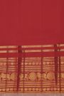 Kancheepuram Silk Red Saree With Florals And Pichwai Cows Border