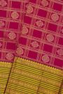 Kancheepuram Silk Pink Saree With Floral Buttis In Zari Checks Body