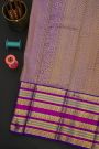 Kancheepuram Silk Sea Green Saree With Peacocks And Elephants Checks Body And Zari Thread Border