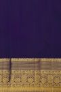 Kancheepuram Silk Navy Blue Saree With Florals And Leaves Jaal Border