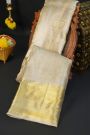 Kancheepuram Silk Off White Saree With Florals And Leaves Jaal Body