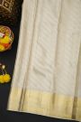 Kancheepuram Silk Off White Saree With Florals And Leaves Jaal Body