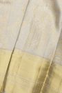 Kancheepuram Silk Off White Saree With Florals And Leaves Jaal Body